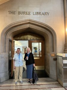 Rev. Dr. Cynthia Walton-Leavitt (IAWM Secretary) and Rev. Dr. Ann Rogers Brigham (IAWM Archivist) visiting The Burke Library to view the IAWM archive collection in 2023